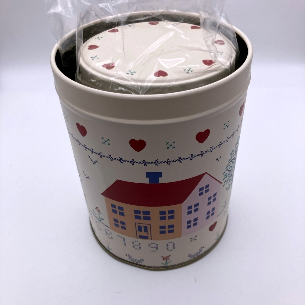 Canisters Homes Hearts & Numbers NEW Open Box Set of 3 Nesting Cottagecore - Picture 5 of 6